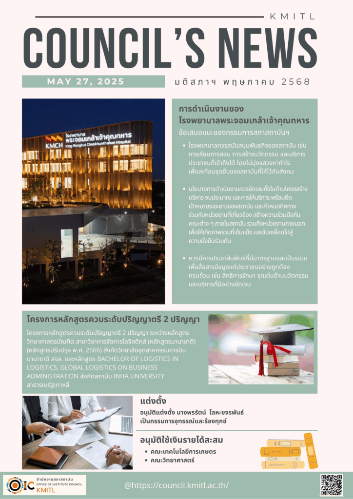KMITL COUNCIL’s NEWs-May-2025